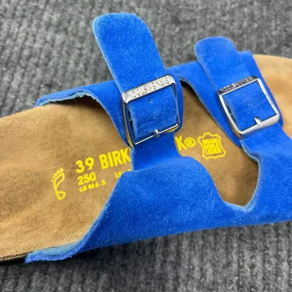 Birkenstock Arizona Blue Suede Sandals Women’s Size 39 / US 8 - Picture 7 of 7